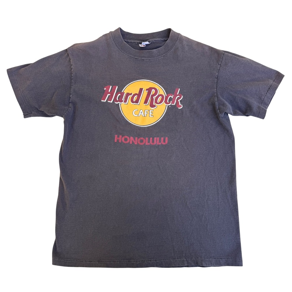 Vintage Hard Rock‎ Cafe Honolulu T Shirt Hanes Beefy-T Single Stitch Black L 90s